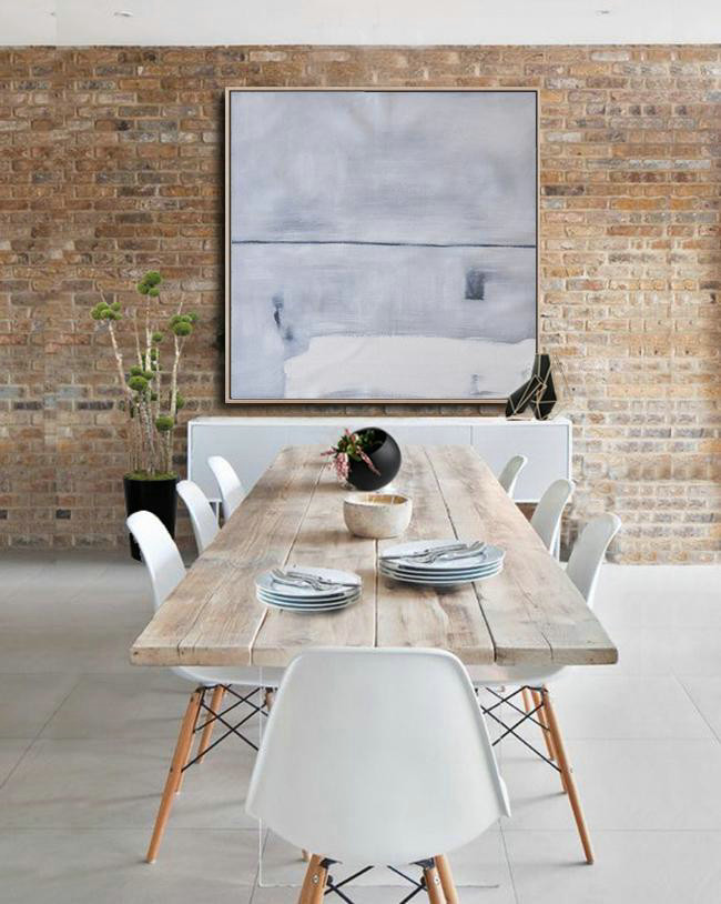 Large Abstract Art Handmade Oil Painting,Oversized Minimalist Painting On Canvas,Xl Large Canvas Art,Grey,White,Balck.etc